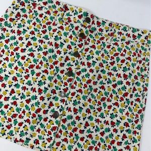 J. Crew Mercantile Floral Denim Stretch Button Front Skirt I3